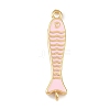 Brass Enamel Fish Connector Charms KK-L255-15G-03-1