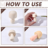 54Pcs 10 Styles Unfinished Wood Mushroom Ornaments DJEW-WR0001-14-3