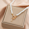 Alloy Crystal Rhinestone Letter Pendant Necklaces FS-WG0709C-10-1