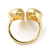 Rack Plating Heart Brass Open Cuff Ring for Women RJEW-A037-01G-3