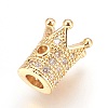 Brass Micro Pave Cubic Zirconia Beads ZIRC-F088-029G-2