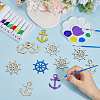 40Pcs 2 Styles Nautical Wood Big Pendants WOOD-ME0001-08-3