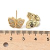Butterfly Brass Micro Pave Clear Cubic Zirconia Stud Earrings EJEW-A132-07G-5