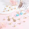 16Pcs Brass Micro Pave Clear Cubic Zirconia Stud Earring Findings MAK-BBC0001-19B-4
