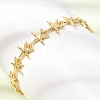 Brass Link Chain Bracelets for Women BJEW-D457-02G-1