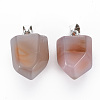 Natural Pink Agate Pendants G-S359-287-2