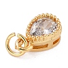 Real 18K Gold Plated Brass Inlaid Cubic Zirconia Charms ZIRC-L100-077G-01-4