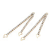 Brass Pave Crystal Rhinestone Chain with Heart Big Pendants KK-N216-419-03LG-3