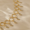 Brass Link Chain Anklets with Crystal Rhinestone Tassel for Women FS-WGD4BB9-01-3