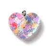 Transparent Resin Pendants X-RESI-D055-087P-2