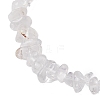 Natural Quartz Crystal Rock Crystal Chip Beaded Stretch Bracelets for Women Men BJEW-JB10665-02-3