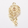 Brass Micro Pave Cubic Zirconia Links ZIRC-E150-01G-2