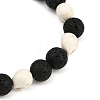 Natural Lava Rock & Synthetic Turquoise Beads Stretch Bracelets for Men BJEW-JB12131-01-4