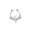 316L Stainless Steel Clear Cubic Zirconia Halloween Bat Clip-on Nose Septum Rings WG4B0C3-04-4