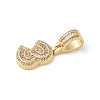 Brass Clear Cubic Zirconia European Dangle Charms KK-R003-01G-03-3