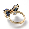 Adjustable Brass Glass Finger Rings RJEW-P148-A01-17-3