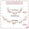 2Pcs 2 Styles Alloy Enamel Pink Bowknot Charm Cable Chain Purse Decorative Chains HJEW-BBC0001-49-2