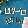  8Pcs 4 Size Brass Rectangle Hoop Earrings for Women EJEW-TA0001-12-5