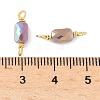 Electroplate Glass Faceted Rectangle Connector Charms KK-C097-05G-04-3