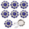 8Pcs Brass Rhinestone Cufflinks BUTT-GL0001-07A-1