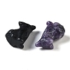 Natural Mixed Gemstone Carved Dog Figurines DJEW-M015-11-2