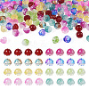 128Pcs 8 Colors Transparent Spray Painted Glass Beads GLAA-TA0001-26-2