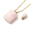 Openable Natural & Synthetic Mixed Stone Perfume Bottle Pendant Necklaces for Women NJEW-F296-01G-7