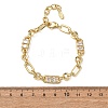 Ring & Paperclip Brass Micro Pave Cubic Zirconia Link Chain Bracelets for Women BJEW-D458-05G-02-3