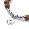 12 Constellation/Zodiac Sign Flat Round Tibetan Style Alloy Charm  Bracelets Sets BJEW-JB05168-4
