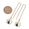 Synthetic Malachite Teardrop Dangle Stud Earrings EJEW-JE05712-02-3