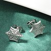 Non-Tarnish 304 Stainless Steel Spider Web Stud Earrings EJEW-G294-01P-4