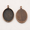 Alloy Pendant Cabochon Settings PALLOY-A15657-R-1