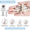 Gorgecraft 100 Sets 2 Style ABS Imitation Pearl Garment Rivets FIND-GF0005-20-2