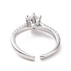 Clear Cubic Zirconia Diamond Open Cuff Ring RJEW-I094-15P-3