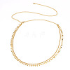 Brass Star Charm Double Layer Curb Waist Chains for Women NJEW-TA00192-1