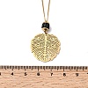 304 Stainless Steel with Disc Glass Leaf Pendant Necklaces NJEW-G184-02G-5
