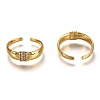 Brass Micro Pave Clear Cubic Zirconia Cuff Rings RJEW-C100-20G-1