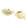 Brass Micro Pave Sky Blue Cubic Zirconia Charms CU-CBA6938-05G-07-2
