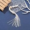 Waxed Cotton Cord Braided Macrame Pouch Empty Stone Holder for Pendant Keychain Making KEYC-JKC00536-4