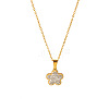 304 Stainless Steel Crystal Rhinestone Pendant Necklaces FS-WG5BCFA-04-2
