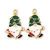 Christmas Alloy Enamel Pendants X-ENAM-V002-02J-G-1