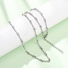 3.5MM 304 Stainless Steel Twisted Bar Link Chain Necklaces for Women Men NJEW-F365-01P-1