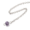 Natural Amethyst Teardrop Dowsing Pendulums G-K338-11P-05-3