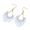 Stainless Steel with Glass Seed Beads Dangle Earrings EJEW-MZ00826-4