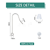 300Pcs 316 Surgical Stainless Steel Earring Hooks STAS-DC0011-38-2