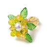Glass with Round Shell Pearl and Acrylic Charms Pendants PALLOY-MZ00647-04-4