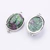 Brass Natural Ruby in Zoisite Links connectors G-E398-04E-1