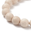 Natural Fossil Bead Stretch Bracelets BJEW-K212-C-015-3
