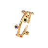 304 Stainless Steel Rhinetsone Open Cuff Rings for Women RJEW-K301-07G-01-4