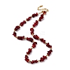 Nuggets Red Glass & Synthetic Non-magnetic Hematite Beaded Necklaces NJEW-U026-18G-4